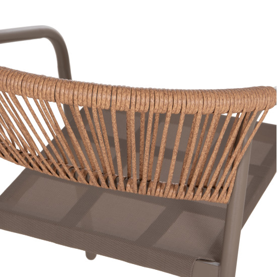 Πολυθρονα homan hm6430.04 σαμπανι μεταλλο & textilene--μπεζ p.e.rattan 53x58x75υεκ **