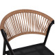 Πολυθρονα homan hm6430.03 μαυρο μεταλλο & textilene--μπεζ p.e.rattan 53x58x75υεκ **