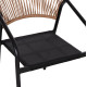 Πολυθρονα homan hm6430.03 μαυρο μεταλλο & textilene--μπεζ p.e.rattan 53x58x75υεκ **