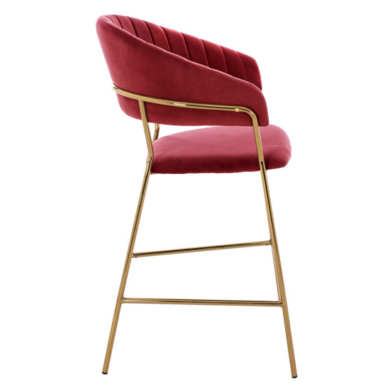 ΣΚΑΜΠΟ ΜΕΣ.ΥΨΟΥΣ THEODORE HM8734.06 ΒΕΛΟΥΔΟ ΚΟΚΚΙΝΟ--ΕΠΙΧΡΥΣΟΣ ΣΚΕΛΕΤΟΣ 60x55x100Yεκ - 2τεμ **