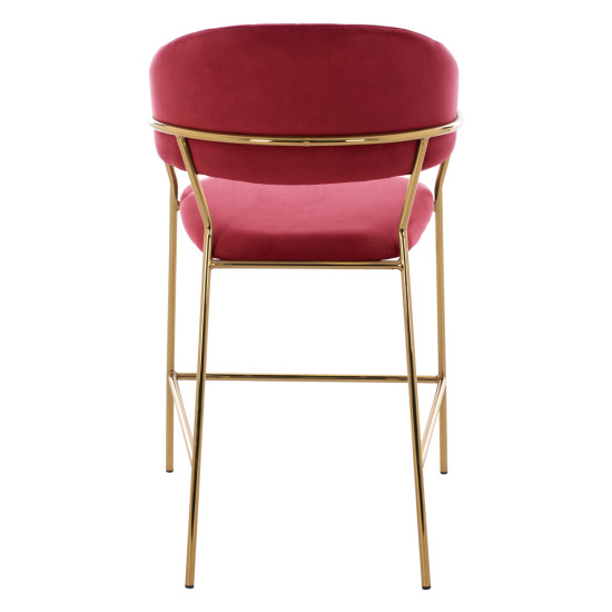 ΣΚΑΜΠΟ ΜΕΣ.ΥΨΟΥΣ THEODORE HM8734.06 ΒΕΛΟΥΔΟ ΚΟΚΚΙΝΟ--ΕΠΙΧΡΥΣΟΣ ΣΚΕΛΕΤΟΣ 60x55x100Yεκ - 2τεμ **