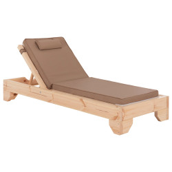 Ξαπλωστρα με μαξιλαρι κορινοσ hm10776.04t ξυλο πευκου--textilene σε μοκα 79x204x77υ **