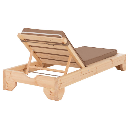 Ξαπλωστρα με μαξιλαρι κορινοσ hm10776.04t ξυλο πευκου--textilene σε μοκα 79x204x77υ **