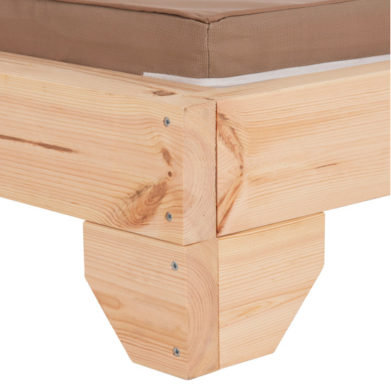 Ξαπλωστρα με μαξιλαρι κορινοσ hm10776.04t ξυλο πευκου--textilene σε μοκα 79x204x77υ **