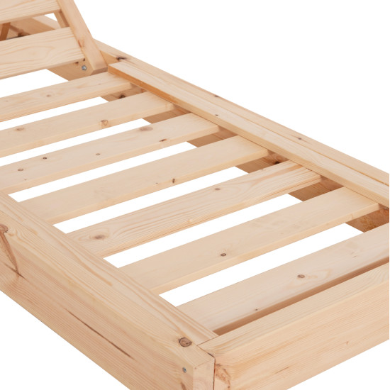 Ξαπλωστρα με μαξιλαρι κορινοσ hm10776.05t ξυλο πευκου--textilene σε μαυρο 79x204x77υεκ **