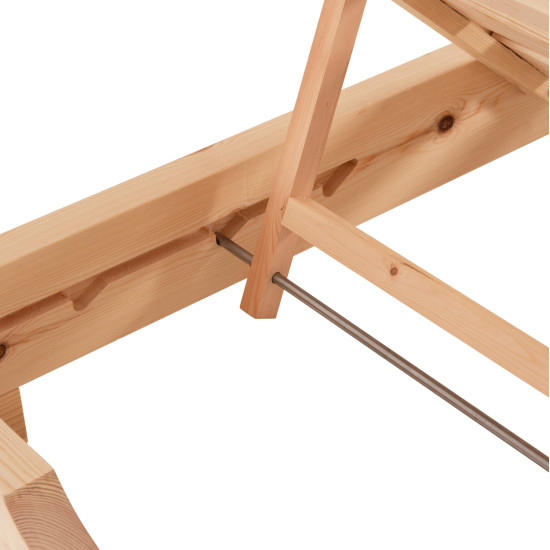 Ξαπλωστρα με μαξιλαρι κορινοσ hm10776.05t ξυλο πευκου--textilene σε μαυρο 79x204x77υεκ **