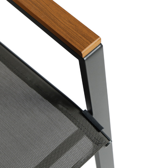 Πολυθρονα εξ.χωρου leone hm6429.01 μεταλλικη γκρι--textilene γκρι 55x74x90υεκ **