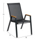 Σετ τραπεζαριασ 5τμχ bruno hm10729.03 καρεκλεσ μεταλλικεσ & τραπεζι 150x90εκ μαυρο **