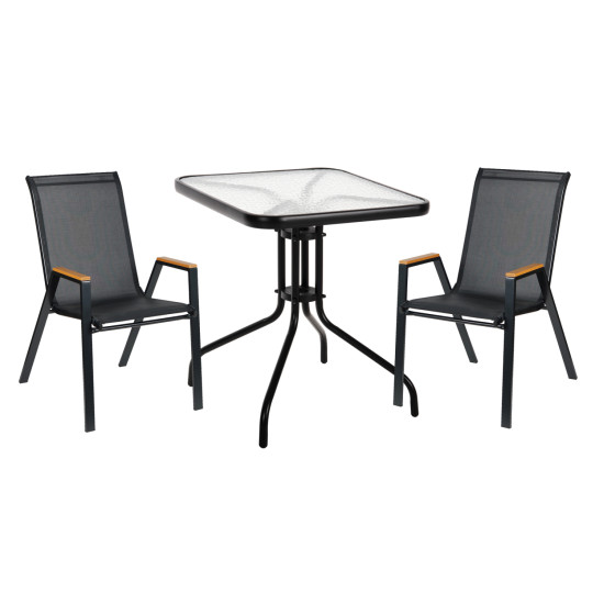 Σετ τραπεζαριασ 3τμχ figo hm10730.03-- 2 καρεκλεσ & τετραγωνο τραπεζι 60x60εκ μαυρο ** Σετ τραπεζαριασ 3τμχ figo hm10730.03-- 2 καρεκλεσ & τετραγωνο τραπεζι 60x60εκ μαυρο **