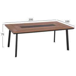 Σετ τραπεζαριασ 7τμχ saga hm10814 αλουμινιο σε γκρι--polywood **