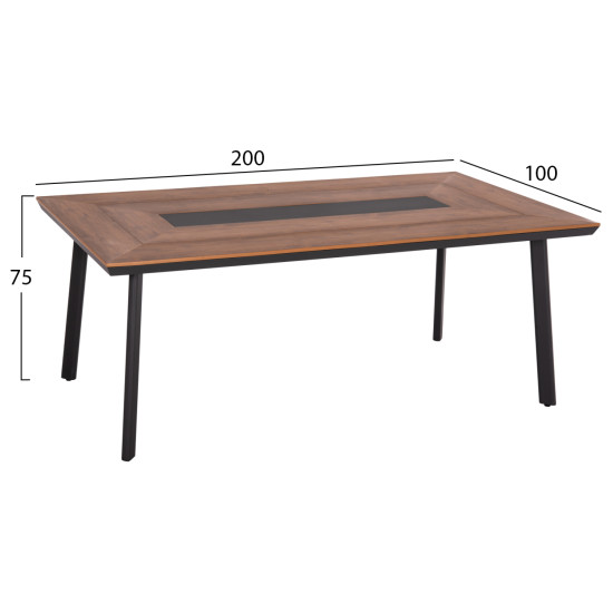 Σετ τραπεζαριασ 7τμχ saga hm10814 αλουμινιο σε γκρι--polywood **