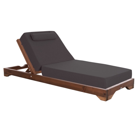 Ξαπλωστρα ikaria hm10716.03 πευκο σε καρυδι-olefin σε γκρι-με μαξιλαρι 20εκ. **