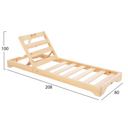 Ξαπλωστρα ikaria hm10717.02 πευκο φυσικο-olefin σε μπεζ-με μαξιλαρι 20εκ. **