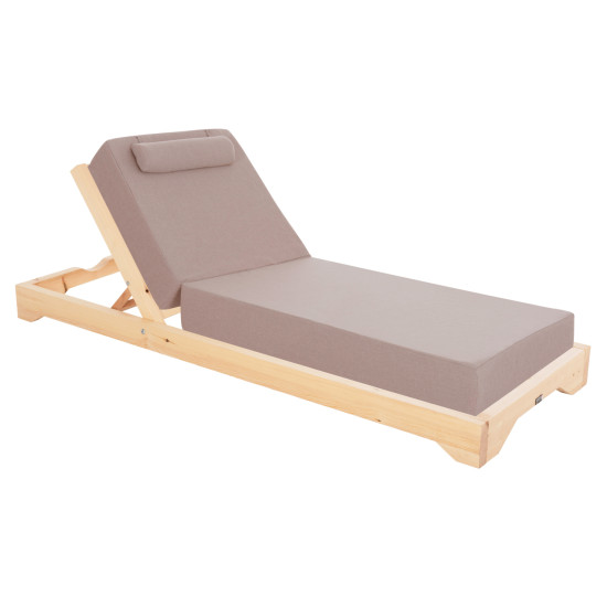 Ξαπλωστρα ikaria hm10717.02 πευκο φυσικο-olefin σε μπεζ-με μαξιλαρι 20εκ. **