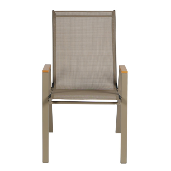 Πολυθρονα εξ.χωρου leone hm6429.04 μεταλλικη σαμπανι--textilene σαμπανι 54x74x91υεκ **