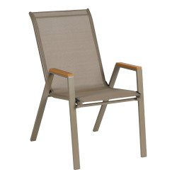 Πολυθρονα εξ.χωρου leone hm6429.04 μεταλλικη σαμπανι--textilene σαμπανι 54x74x91υεκ **