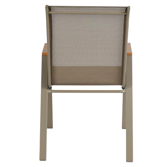 Πολυθρονα εξ.χωρου leone hm6429.04 μεταλλικη σαμπανι--textilene σαμπανι 54x74x91υεκ **