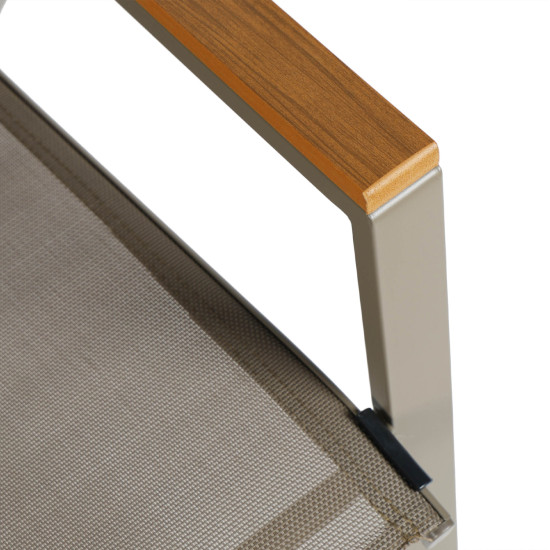 Πολυθρονα εξ.χωρου leone hm6429.04 μεταλλικη σαμπανι--textilene σαμπανι 54x74x91υεκ **