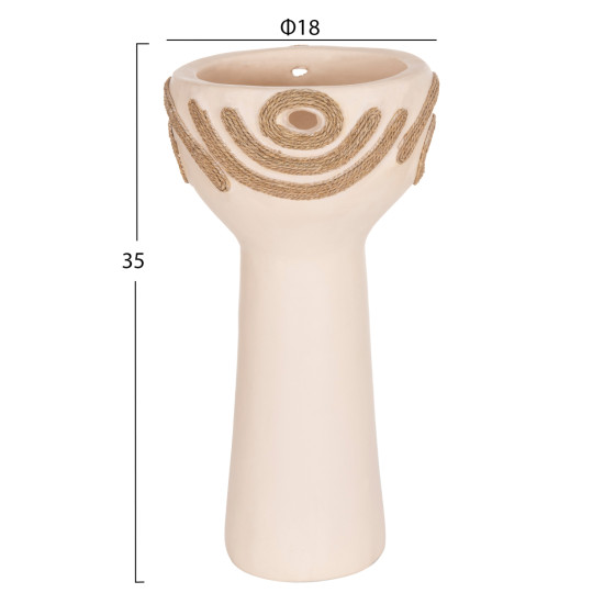 Επιτραπεζιο διακοσμητικο dean hm4679.02 κρεμ τερακοτα & σχοινι agel φ18x35υεκ **