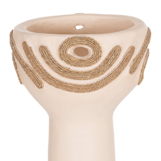 Επιτραπεζιο διακοσμητικο dean hm4679.02 κρεμ τερακοτα & σχοινι agel φ18x35υεκ **