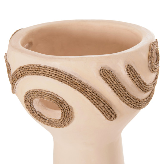 Επιτραπεζιο διακοσμητικο dean hm4679.02 κρεμ τερακοτα & σχοινι agel φ18x35υεκ **