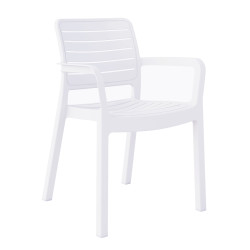 Πολυθρονα εξωτ.χωρου flan hm6369.01 λευκο πολυπροπυλενιο 57x56x82.5yεκ. **