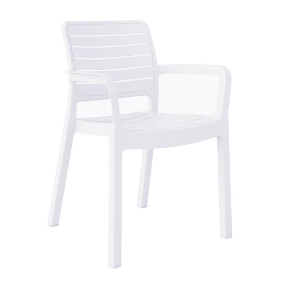 Πολυθρονα εξωτ.χωρου flan hm6369.01 λευκο πολυπροπυλενιο 57x56x82.5yεκ. **