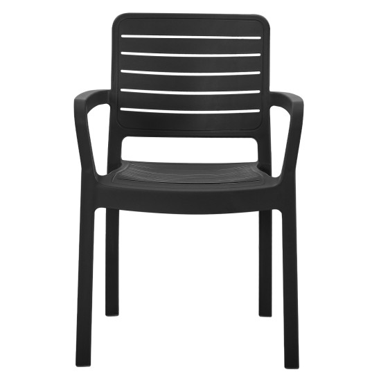 Πολυθρονα εξωτ.χωρου flan hm6369.02 μαυρο πολυπροπυλενιο 57x56x82.5yεκ. **