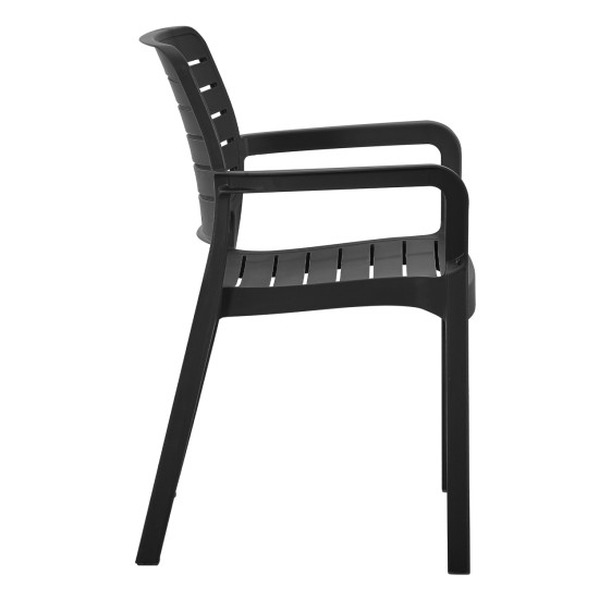 Πολυθρονα εξωτ.χωρου flan hm6369.02 μαυρο πολυπροπυλενιο 57x56x82.5yεκ. **