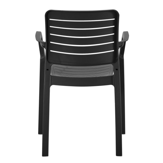 Πολυθρονα εξωτ.χωρου flan hm6369.02 μαυρο πολυπροπυλενιο 57x56x82.5yεκ. **