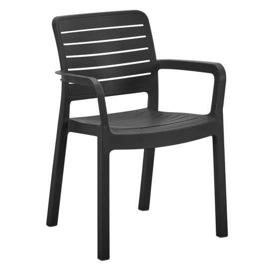 Πολυθρονα εξωτ.χωρου flan hm6369.02 μαυρο πολυπροπυλενιο 57x56x82.5yεκ. **