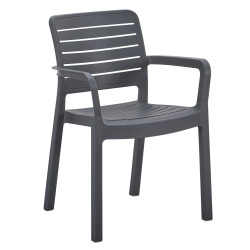 Πολυθρονα εξωτ.χωρου flan hm6369.10 γκρι πολυπροπυλενιο 57x56x82.5yεκ. **