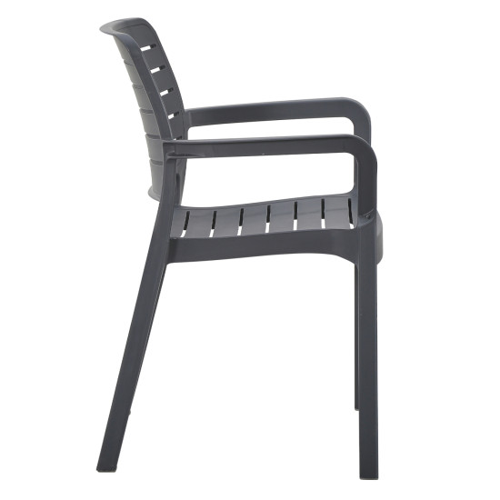 Πολυθρονα εξωτ.χωρου flan hm6369.10 γκρι πολυπροπυλενιο 57x56x82.5yεκ. **