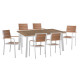 Σετ τραπεζαριασ taber hm10737.01 τραπεζι & 6 πολυθρονεσ-αλουμινιο & polywood-λευκο **