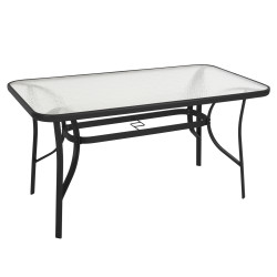 Τραπεζι bruno hm5106.03 μαυρο μεταλλικο με γυαλινη επιφανεια 140χ80χ72υεκ **