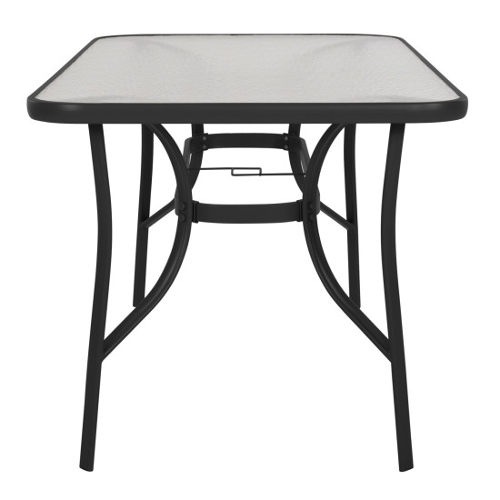 Τραπεζι bruno hm5106.03 μαυρο μεταλλικο με γυαλινη επιφανεια 140χ80χ72υεκ **