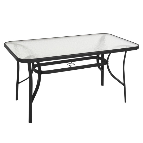 Τραπεζι bruno hm5106.03 μαυρο μεταλλικο με γυαλινη επιφανεια 140χ80χ72υεκ **