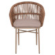 Πολυθρονα αλουμινιου orin hm6265.03 καπουτσινο- p.e.rattan σε φυσικο 58x61x75υεκ. **