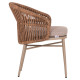 Πολυθρονα αλουμινιου orin hm6265.03 καπουτσινο- p.e.rattan σε φυσικο 58x61x75υεκ. **