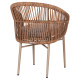 Πολυθρονα αλουμινιου orin hm6265.03 καπουτσινο- p.e.rattan σε φυσικο 58x61x75υεκ. **