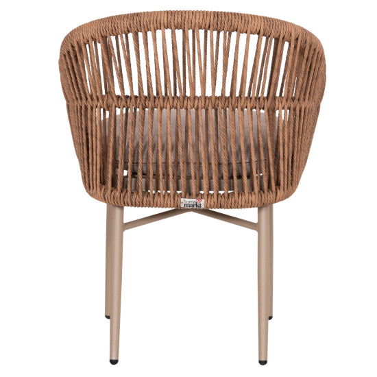 Πολυθρονα αλουμινιου orin hm6265.03 καπουτσινο- p.e.rattan σε φυσικο 58x61x75υεκ. **