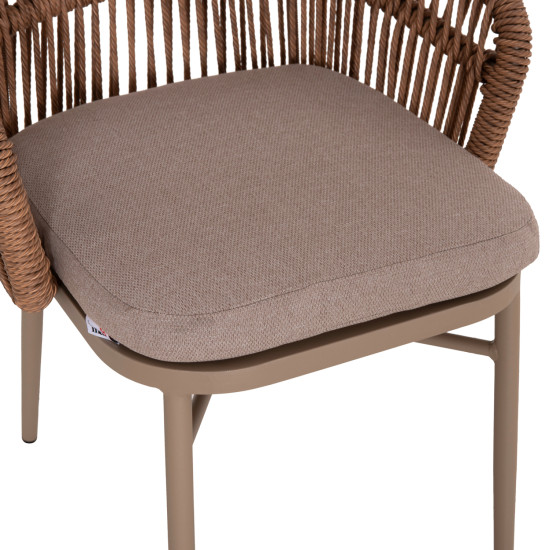 Πολυθρονα αλουμινιου orin hm6265.03 καπουτσινο- p.e.rattan σε φυσικο 58x61x75υεκ. **