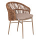 Πολυθρονα αλουμινιου orin hm6265.03 καπουτσινο- p.e.rattan σε φυσικο 58x61x75υεκ. **