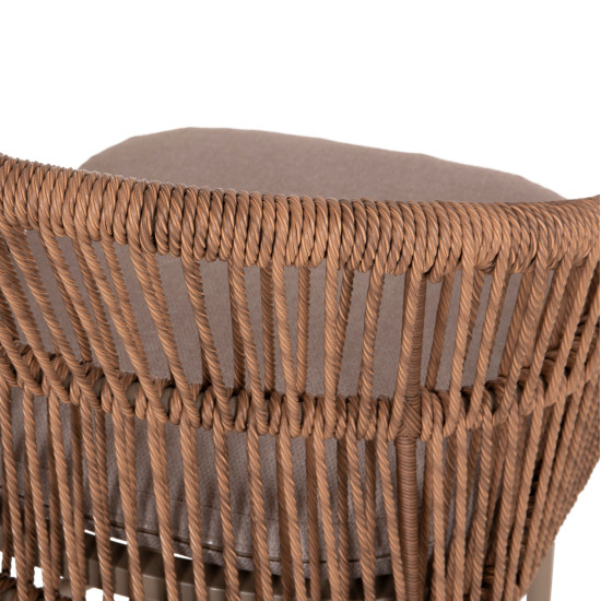 Πολυθρονα αλουμινιου orin hm6265.03 καπουτσινο- p.e.rattan σε φυσικο 58x61x75υεκ. **