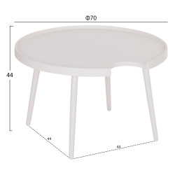 Τραπεζι μεσησ στρογγυλο εξ.χωρου teroc hm6434.02 αλουμινιο λευκο φ70x44υεκ **