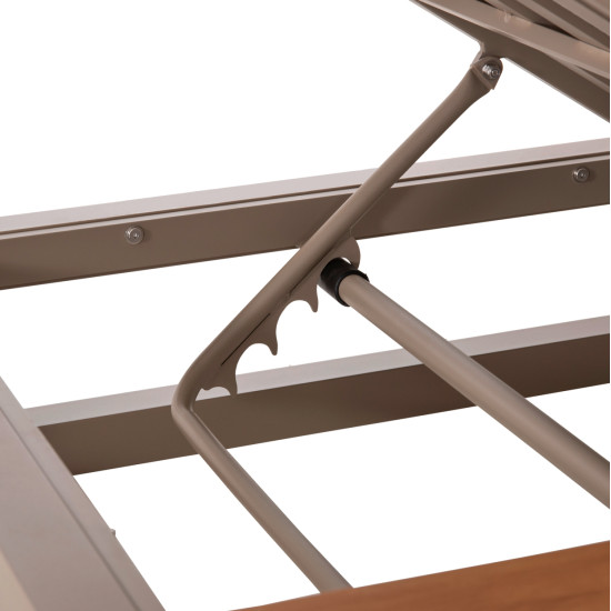 Διπλη ξαπλωστρα αλουμινιου παραλιασ με σκιαστρο gallant hm6097.04 καπουτσινο 2x2x2μ **