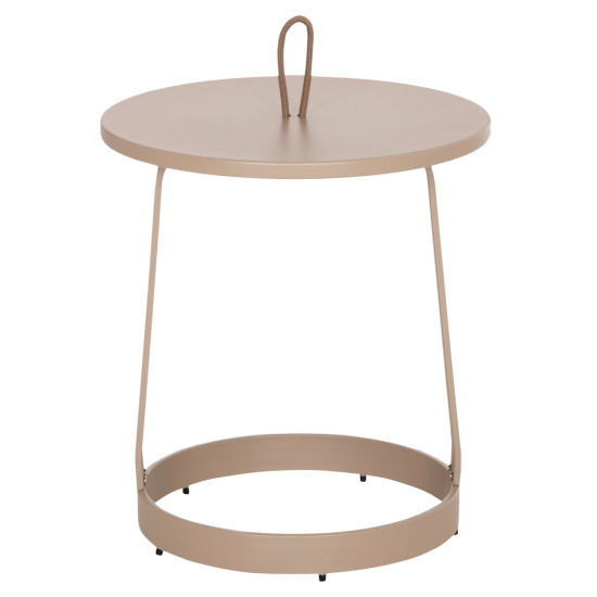 Τραπεζι βοηθητικο εξ.χωρου mino hm6432.03 αλουμινιο & σχοινι καπουτσινο φ47x53υεκ **