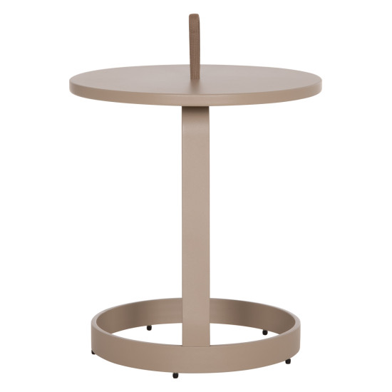 Τραπεζι βοηθητικο εξ.χωρου mino hm6432.03 αλουμινιο & σχοινι καπουτσινο φ47x53υεκ **