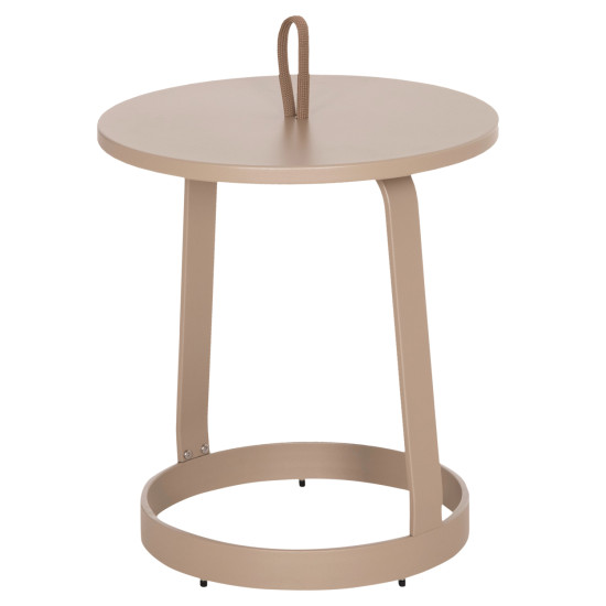 Τραπεζι βοηθητικο εξ.χωρου mino hm6432.03 αλουμινιο & σχοινι καπουτσινο φ47x53υεκ **