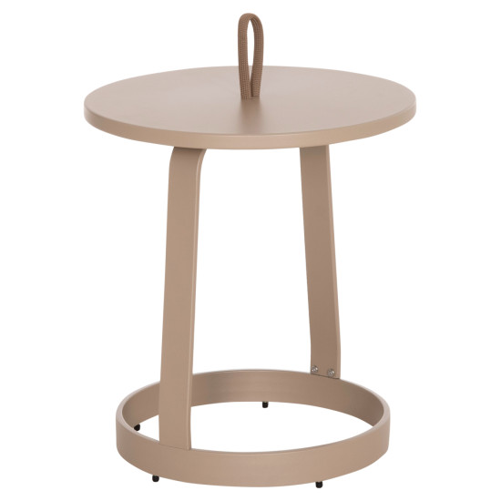 Τραπεζι βοηθητικο εξ.χωρου mino hm6432.03 αλουμινιο & σχοινι καπουτσινο φ47x53υεκ **